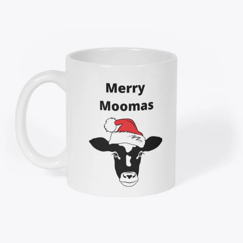 Merry Moomas Cow in Santa Hat