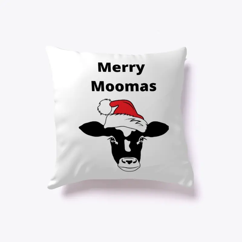 Merry Moomas Cow in Santa Hat