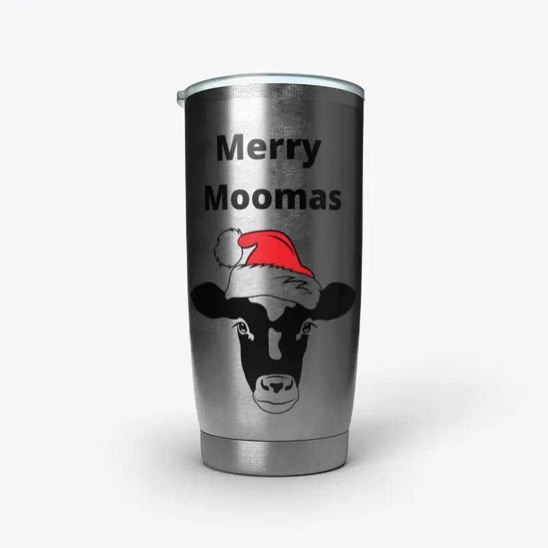 Merry Moomas Cow in Santa Hat