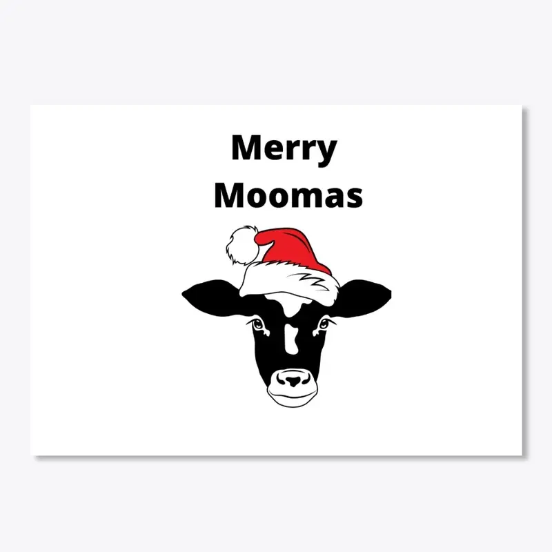 Merry Moomas Cow in Santa Hat