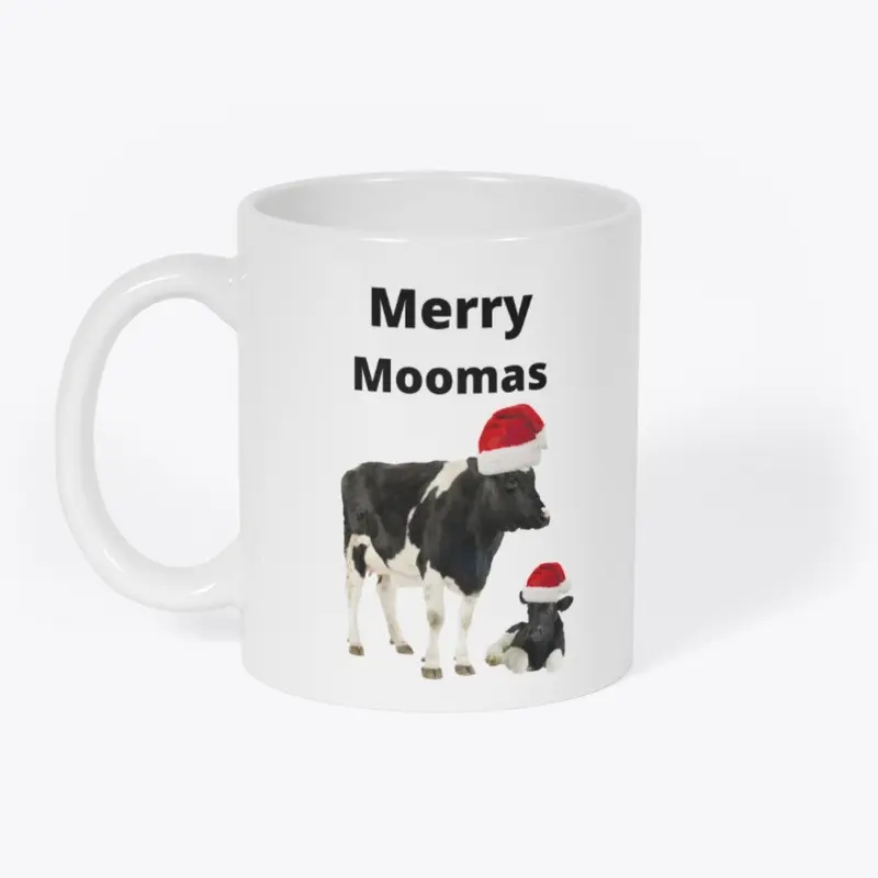 Merry Moomas Christmas Cow Santa Hat