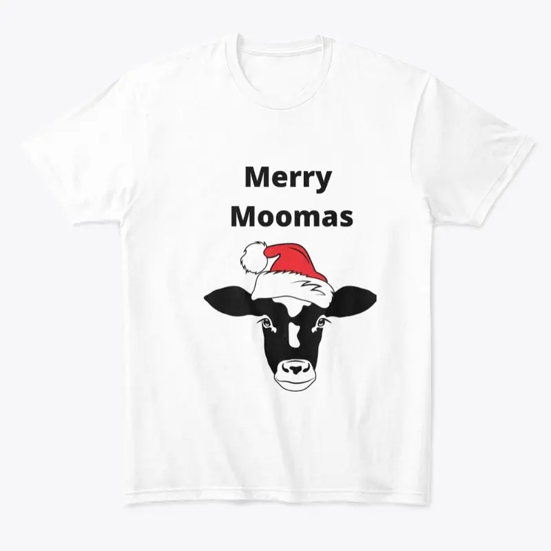 Merry Moomas Cow in Santa Hat